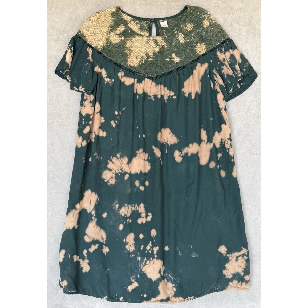 Old Navy Dress Women's Small Green‎ Tie Dye Boho Chic Coastal Hippie Festival